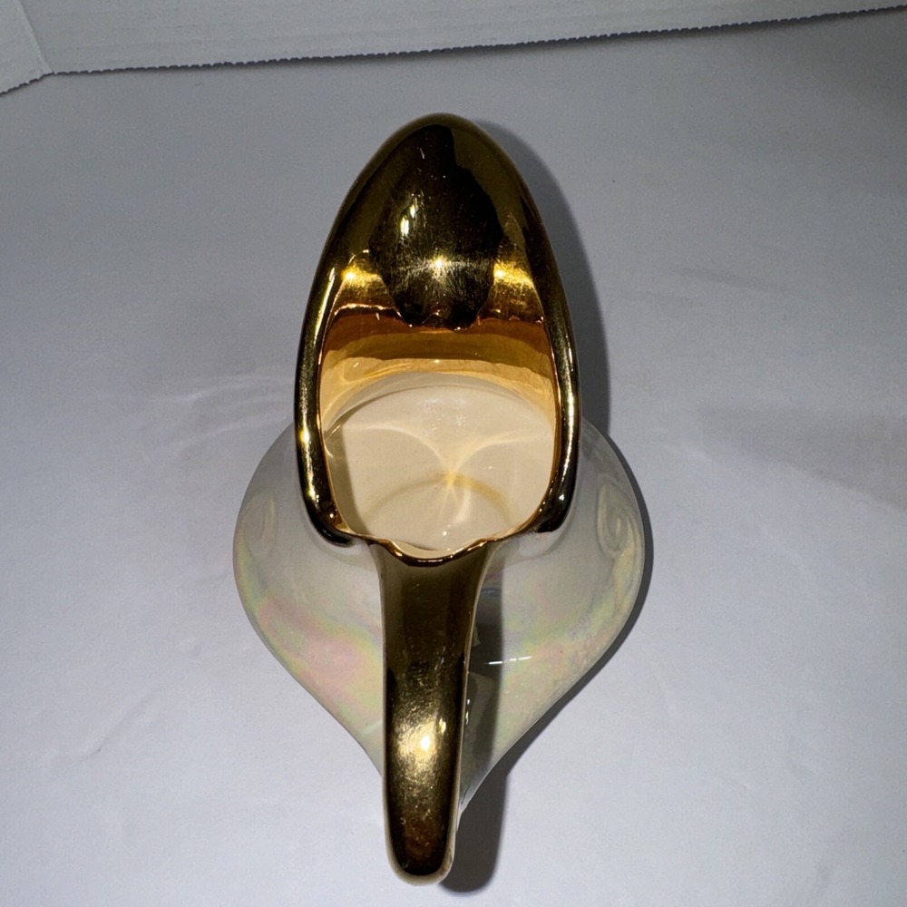 Vtg 22 Karat Gold Leaf Creamer & Open Sugar Pearl China Co 1950's Lusterware - Picture 5 of 11